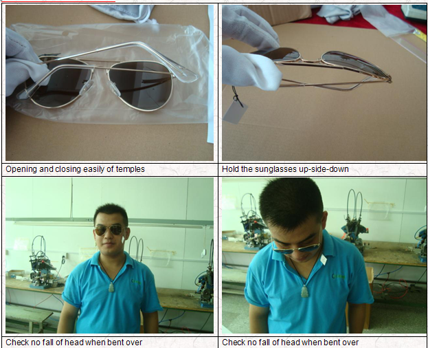 sunglasses quality control