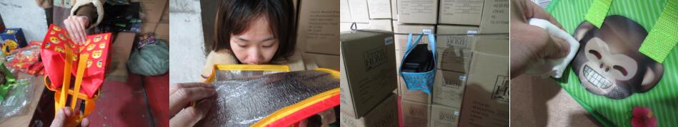 cooler bag quality control:canvas, oxford, PVC