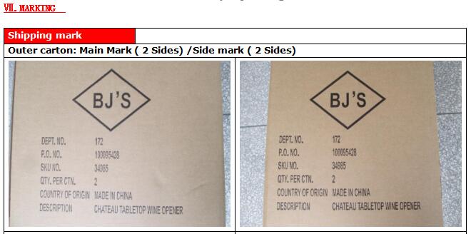 quality inspection report shipping mark