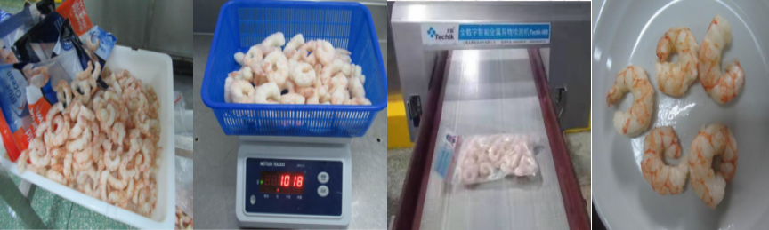 Frozen shrimp quality control